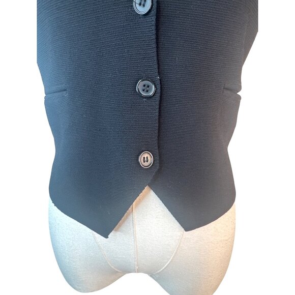 ZARA Black Small Vest With Button Closure Fitted Knit Design - Picture 5 of 14